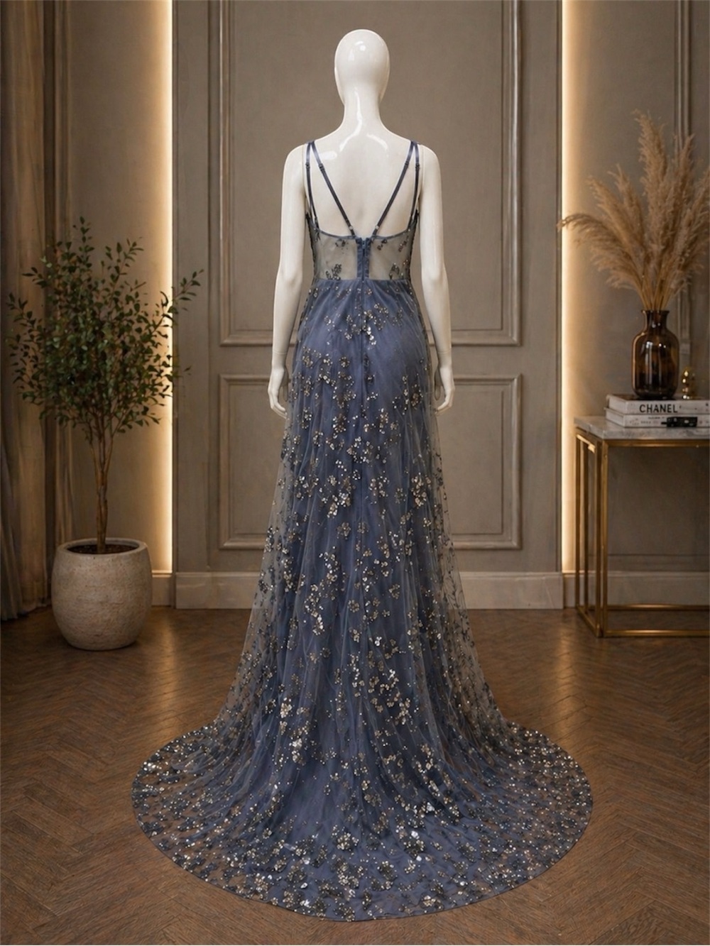 Dear Moon Sequin Mesh Corset Gown Size 11 NWT Formal Dress NWT - Picture 2 of 16